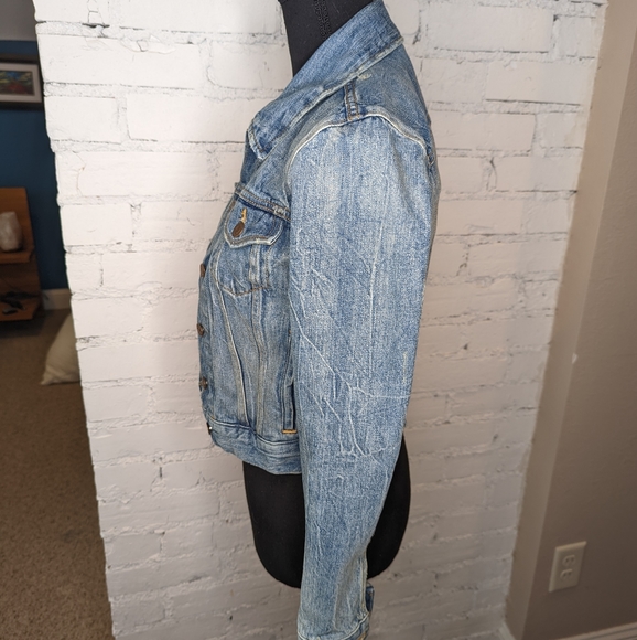 Levis cropped denim jean jacket xxs - Picture 3 of 7